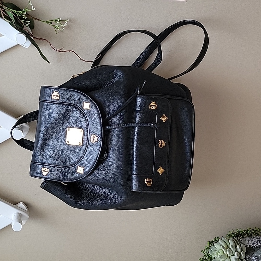 MCM Vintage Leather Drawstring Backpack